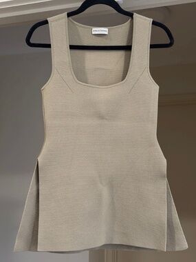 Scanlan Theodore Heavy Crepe Knit Top Tank Army Viscose Blend VGC Size S